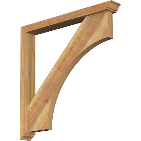Ekena Millwork Westlake Traditional Rough Sawn Bracket w/ Offset Brace, Western Red Cedar, 4"W x 32"D x 32"H BKT0402X32X32WTL01RWR